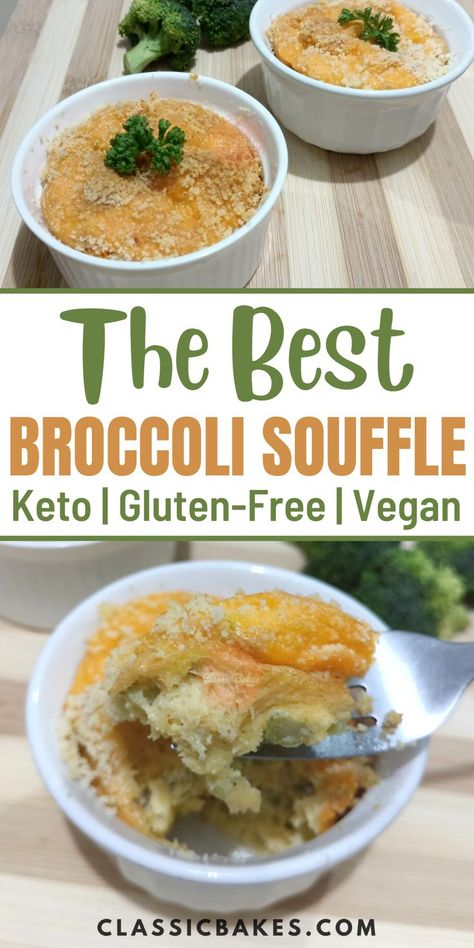 This Broccoli Souffle is the perfect addition to a fancy home meal or holiday gathering. It’s light, airy, savory, and delicious. First, broccoli is steamed until tender then it gets mixed into the base of the souffle batter. Next, whipped egg whites are carefully folded into the souffle batter to make it light and airy before being baked until golden brown and delicious. Broccoli Souffle, Whipped Egg Whites, The Best Broccoli, Souffle Recipe, Best Broccoli, How To Make Broccoli, Souffle Recipes, Chicken Dishes Easy, New Oven