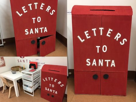 Santa Claus Mail Box Santa Mailbox Ideas, Letters To Santa Mailbox Diy Cardboard, Mailbox For Santa, Christmas Mailbox Letters To Santa, Cardboard Mailbox Letters To Santa, Santa Claus Mailbox, Santa Claus Mail, Santa’s Mailbox Diy, Christmas Mailbox Decorations