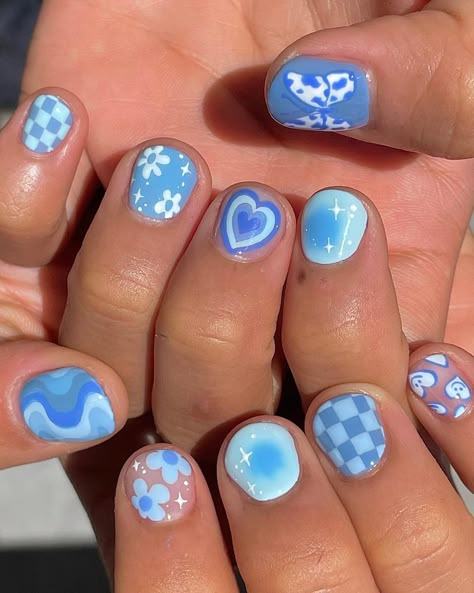 Cute Nail Designs For Very Short Nails, Cute Painted Nails Short, Short Nail Designs Pastel Colors, Nail For Kids Cute, Extremely Short Nail Designs, Super Short Cute Nails, Cute Extra Short Nails, Kid Nail Ideas Short, Nail Designs For Very Short Nails