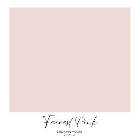 Benjamin Moore Fairest Pink paint color Benjamin Moore Strawberry Yogurt, Best Benjamin Moore Pinks, Benjamin Moore Light Pink Paint Colors, Fairest Pink Benjamin Moore, Benjamin Moore Pink Bliss, Perfect Pink Paint For Nursery, Benjamin Moore Fairest Pink, Pink Paint Colors, Pink Glassware