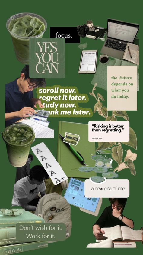 green studying notebook motivation Motivated To Study, My Wallpaper, To Study, Study Motivation, Boss Babe, New Era, Good Things