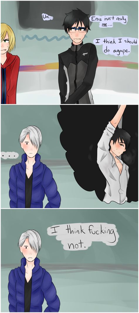 When your new coach is a savage Ice Pictures, Yuri On Ice Comic, Katsuki Yuri, Yuri Katsuki, Yuri Plisetsky, A Silent Voice, Anime Meme, Yuri On Ice, Sports Anime