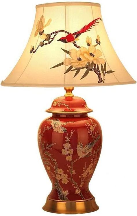 Chinese Style Bedroom, Lamp Chinese, Chinese Style Living Room, Chinese Lamps, Living Room Shades, Bedside Lights Lamps, Decorate Lampshade, Bedroom Ideas For Small Rooms Cozy, Lamp Large