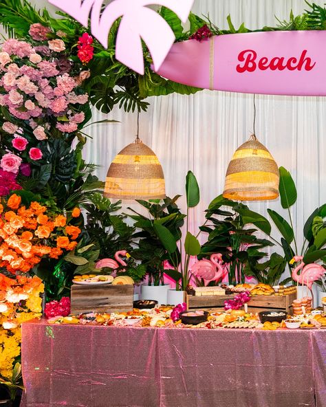 Saying hello to summer with the ultimate warm weather vibes theme - the Beach Club ☀️🌊🌺 Vibrant florals, tropical greenery, and beach-inspired props, there’s no theme that screams summer more than this one! Decorating & styling @feelgoodeventsmelbourne Photography @epgroup.co Grazing table @thegrazingglutton #beachclub #melbourneevents #eventstylist #eventdecor #partythemes Influencer Event, The Beach Club, Tropical Party Decorations, Vibrant Florals, Tropical Greenery, Saying Hello, Grazing Table, Grazing Tables, Tropical Party