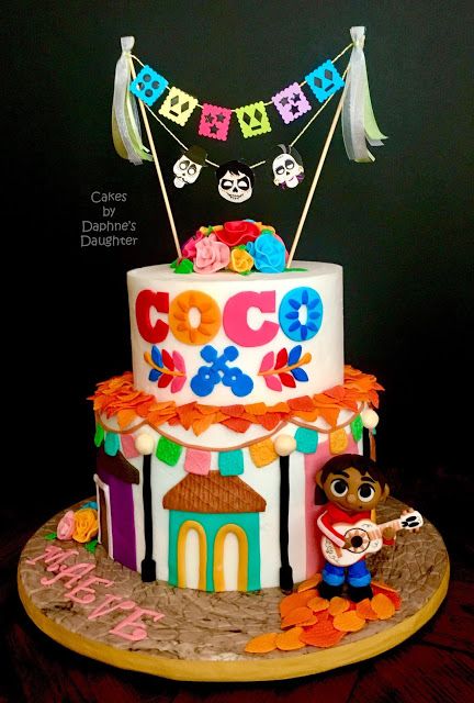 The Bake More: Coco Cake - Inspired by the Movie Coco Theme Birthday Cake, Coco Movie Party Ideas, Coco Movie Birthday Party, Coco Cake Ideas, Coco Theme Cake, Coco Birthday Cake, Coco Birthday Party Ideas For Boys, Coco Cake, Coco Party