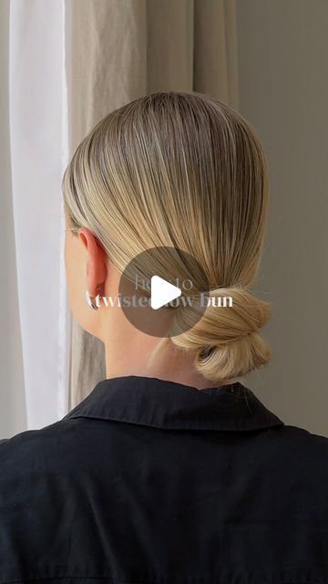 Stine Eleonora Honoré on Instagram: "HOW TO: TWISTED LOW BUN

such a chic hairstyle for summer, and a go to on bad hair days!! 

#hairstyle #hairupdo #lowbun #hairtutorial" Hairstyles For Buns Easy, Short Hair Low Bun, Easy Low Bun Hairstyles, Twisted Low Bun, Natural Hair Bun, Hairstyle For Summer, Hair Accessories Updo, Bun Short Hair, Low Bun Wedding Hair