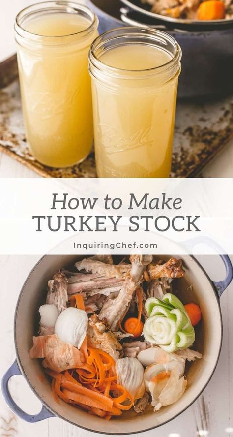 Save the turkey bones / carcass after the holiday meal and make your own turkey stock. It’s so simple and you’ll love using the stock to make cozy soups all winter long. Turkey Stock From Carcass Bone Broth Stove Top, What To Do With Turkey Bones, Making Stock From Turkey Bones, How To Make Turkey Stock From Bones, Stock From Turkey Bones, Making Turkey Stock, Boil Turkey Bones For Soup, Boiling Turkey Carcass For Soup, Turkey Broth From Carcass How To Make