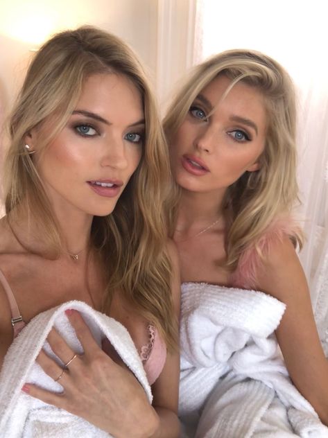 Josephine Skriver & Martha Hunt Elsa Pictures, Martha Hunt, Long Silky Hair, Elsa Hosk, Silky Hair, Pretty And Cute, Dolce & Gabbana, Lilly Pulitzer, Style Icons