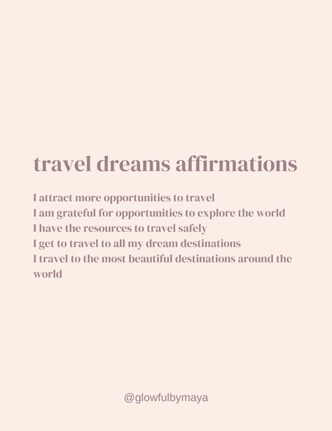 Money Affirmations Travel Aesthetic Manifest, How To Manifest Travel, Affirmation For Traveling, Traveling Manifestation Affirmations, Affirmations Traveling, Travel Affirmations Law Of Attraction, Travel Manifestation Affirmations, Travelling Manifestation, Dream Vision Board Law Of Attraction