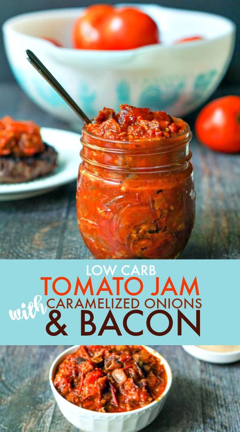 Bacon Tomato Jam, Tomato Jam Recipe, Bacon Jam Recipe, Savory Jam, Onion Jam, Tomato Jam, Easy Bacon, Bacon Tomato, Bacon Jam