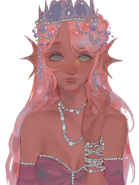 Pink Mermaid Drawing, Siren Oc Art Female, Siren Oc Art, Mermaid Oc Art, Mermaid Drawing Tutorial, Pink Hair Oc, Black Ocs, Mermaid Oc, Female Ocs