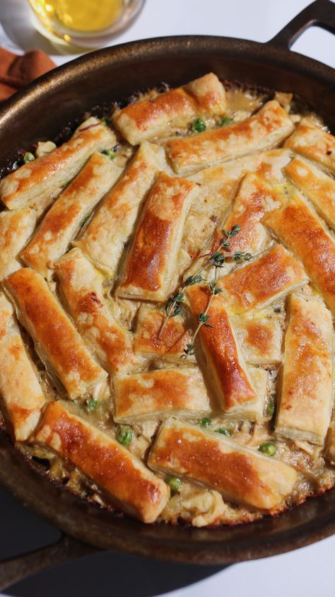 Chicken Pot Pie French Inspired Chicken Pot Pie, Chicken Pot Pie Top Crust Only, Chicken Pot Pie With Heavy Cream, Pot Pie Variations, Chicken Bacon Pot Pie, French Chicken Pot Pie, Rotisserie Chicken Pot Pie, Dinners With Chicken, Chicken Pot Pie Dinner