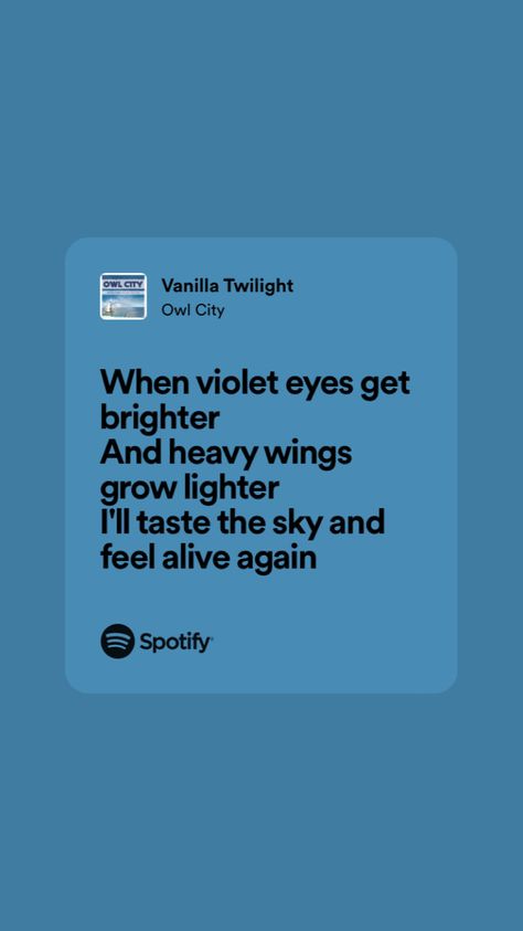 Vanilla Twilight Owl City, Owl City Lyrics, Vanilla Twilight, Violet Eyes, Owl City, Room Deco, Grow Lights, Photo Collage, Song Lyrics