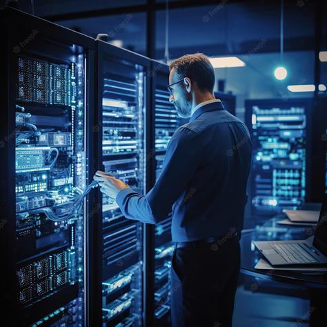 Premium AI Image | Scene showing the server room Computer Hacker, Server Room, Computer Engineering, Room Wallpaper, Premium Photo, Adobe Stock, High Quality Images, Free Design, Web Design