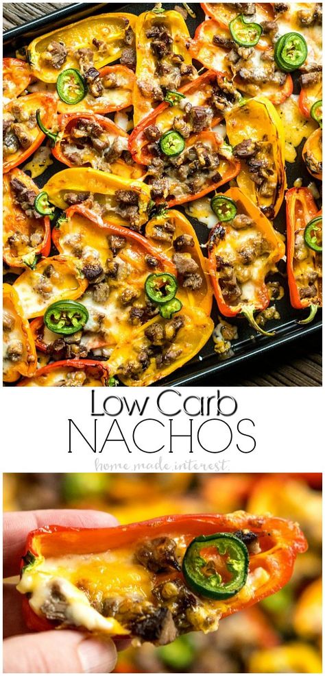 Low Carb Nachos, Easy Low Carb Snacks, Mini Peppers, Chopped Steak, Healthy Superbowl Snacks, Atkins Diet Recipes, Low Carb Casseroles, Low Carb Recipe, Low Carb Snack