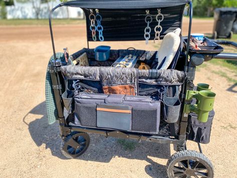 Wonderfold W4 Hacks, Wonderfold Wagon Accessories, Wonderfold Wagon Hacks, Wonderfold Wagon, Me As A Parent, Stroller Wagon, Parenting Types, Folding Wagon, Basket Organization