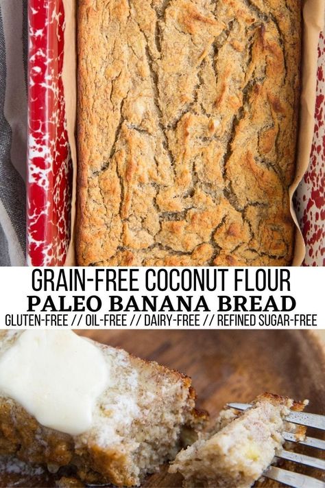 Banana Bread Paleo, Banana Bread Cupcakes, Paleo Banana Bread Recipe, Coconut Flour Banana Bread, Gluten Free Banana Bread Recipe, Sugar Free Banana Bread, Coconut Banana Bread, Keto Banana Bread, Coconut Flour Bread