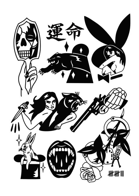 Tattoo Uk, Tattoo Old School, Sharpie Tattoos, School Coloring Pages, Doodle Tattoo, Tattoo Flash Sheet, Old School Tattoo Designs, Classic Tattoo, Desenho Tattoo