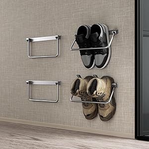 Rv Shoe Storage, Travel Trailer Accessories, Rv Storage Solutions, Wall Mounted Shoe Rack, Camping Shoes, Door Shoe Organizer, Shoe Storage Solutions, Organizer Shelf, Rv Storage