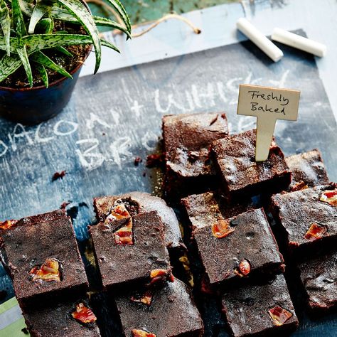 Bacon and Whisky Brownies Whisky Brownies, Coconut Loaf Cake, Refrigerator Cake, Candied Lemon Slices, Lotus Biscoff Spread, Gin And Prosecco, Lotus Biscuits, Lotus Biscoff, Lemon Drizzle