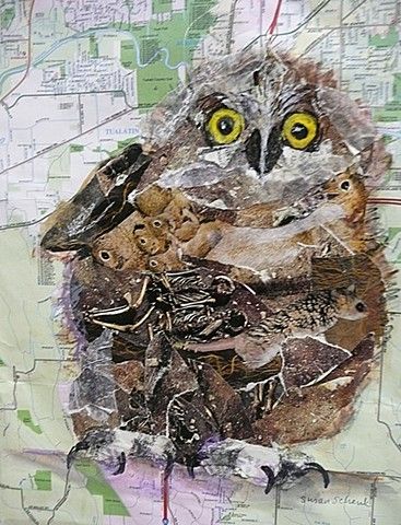 Susan Schenk, collage artist Collage Birds, Collage Art Projects, Paper Collage Art, Animal Quilts, Collage Art Mixed Media, Collage Making, Collage Artists, What You Eat, Paper Collage