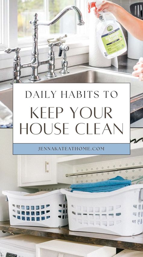 Create a daily cleaning to do list with these tasks to keep your home spotless! Follow our easy cleaning schedule with daily tasks to keep house clean and a daily cleaning list. Learn how to keep your house clean with simple household cleaning tips and a checklist that includes everything from a tidy kitchen to general upkeep. Stay organized and maintain a pristine home effortlessly! Keep Your House Clean, Daily Life Hacks, Daily Hacks, Simple Habits, Apartment Decoration, Household Cleaning Tips, Daily Cleaning, Up House, Household Chores