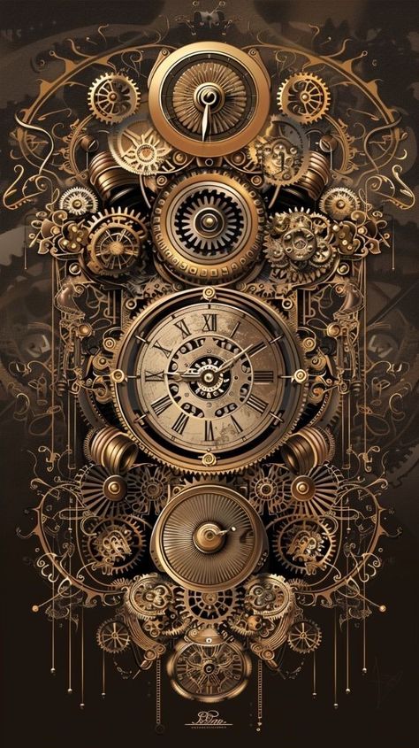 Art Deco Steampunk, Steampunk Graphic Design, Portraits Background, Steampunk Clocks, Time Travel Art, Dj Tattoo, Steampunk Background, Steampunk Wallpaper, Steampunk Machines