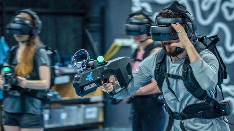 Hands-On With Zero Latency’s Inside Out Tracking Multiplayer Arena Vr Room, Virtual Reality Technology, Virtual Reality Games, Escape Room Game, Vr Experience, Whole New World, Greater Manchester, White Water Rafting, Online Event