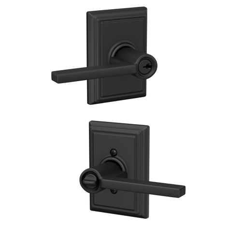 Latitude Lever with Addison Trim Keyed Entry Lock Entry Door Handle, Entry Door Handles, Interior Door Knobs, Lever Door Handles, Privacy Door, Fire Doors, House Doors, Door Levers, Black Doors