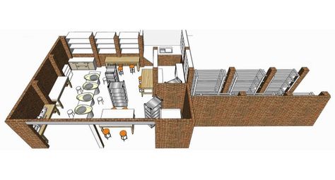 Workshop Design Studio, Woodworking Workshop Layout, Studio Plan, Suburban Home, Workshop Layout, Mechanical Workshop, Carpentry Workshop, Small Pottery, Woodworking Shop Layout