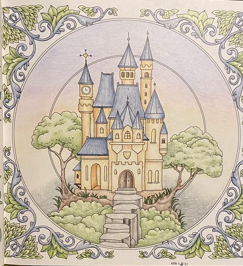 Disney Castle Drawing, Castle Cartoon, Castle Illustration, Castle Drawing, Enchanted Forest Coloring, Glass Painting Patterns, Castle Painting, Yearbook Themes, Book Maker