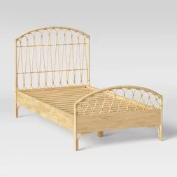 Rattan Bed Frame, Rattan Bed, Curved Headboard, Twin Headboard, Kids Headboard, Kids Bed, Pillow Fort, Twin Bed Frame, Toddler Bedrooms