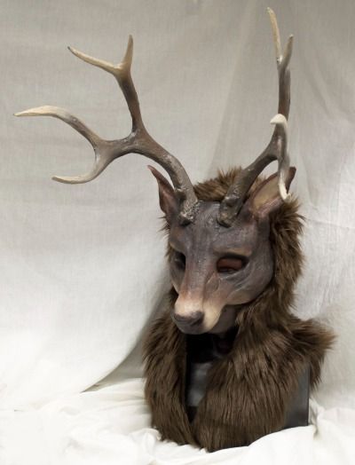 latest headpiece – @runaway-workshop on Tumblr Mouse Deer, Deer Mask, Stag Antlers, Dog Mask, Stag Head, Fantasy Forest, Cat Mask, Animal Masks, Masks Art