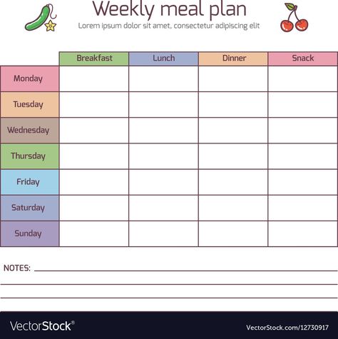 Meals Schedule, Diary App, Weekly Meal Plan Template, Meal Schedule, Food Template, Summer Meal Planning, Meal Planning Template, Weekly Meal Plan, Kid Friendly Dinner