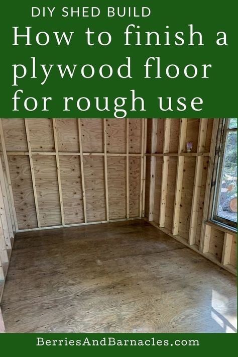 A plywood floor is cheap and easy. Here's how to finish it for rough use. Diy Shed Flooring Ideas, How To Finish A Shed, Shed Floor Covering Ideas, Shed Floor Ideas, Shed Flooring Ideas, Diy Shed Cheap Easy, Shed Flooring, Workshop Flooring, Backyard Builds