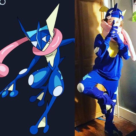 Greninja costume Pokemon Greninja Costume Diy, Pokemon Costumes For Boys, Greninja Costume, Pokemon Costumes Kids, Pokemon Costumes Diy, Adams Family Costume, Greninja Pokemon, Pokemon Halloween Costume, Halloween Pokemon