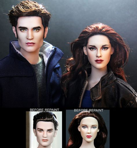 Breaking Dawn 2 Bella and Edward dolls | Flickr - Photo Sharing! Twilight Dolls, Celebrity Barbie Dolls, Robert Pattinson And Kristen, Tonner Dolls, Lifelike Dolls, Realistic Dolls, Daniel Radcliffe, Doll Repaint, Cate Blanchett