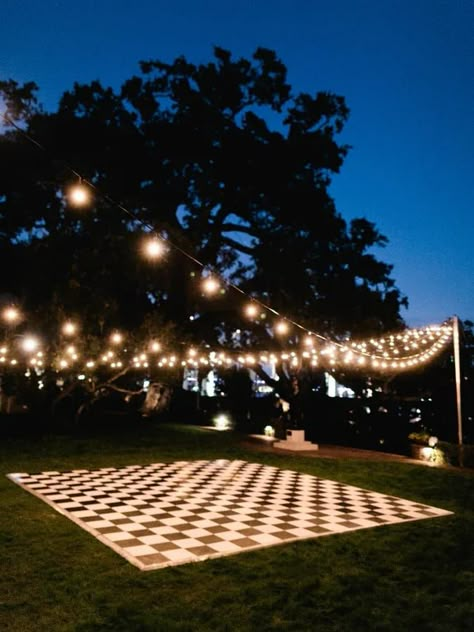 Photo By Joey Kennedy Photography | Wedding Dance Floor Ideas | Dance floor is the spot where your first dance as husband and wife is likely to happen, pay extra attention on the decoration details. Make it memorable, magical and fancy! Here's a list of awesome wedding dance floor! | Outdoor Wedding Lights Diy Wedding Dance Floor, Wedding Dance Floor Ideas, Dance Floor Ideas, Outdoor Dance Floors, Outdoor Wedding Lighting, Dance Floor Lighting, Wedding Dance Floor, Sangeet Decor, Diy Outdoor Weddings