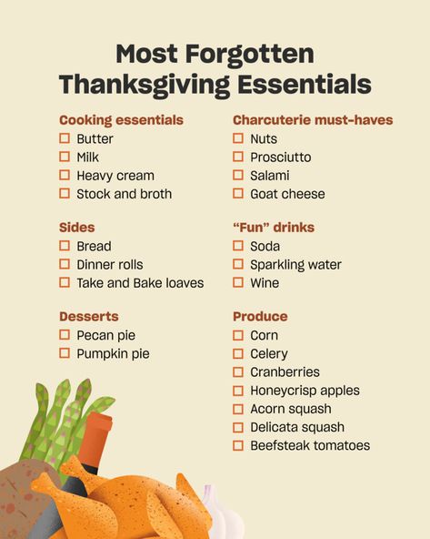 The Most Forgotten Thanksgiving Essentials (And How to Avoid a Last-Minute Scramble) - Misfits Market Thanksgiving Packing List, Thanksgiving Shopping List, Thanksgiving List, Thanksgiving Hacks, Misfits Market, Thanksgiving Essentials, Toast In The Oven, Beefsteak Tomato, Honeycrisp Apples