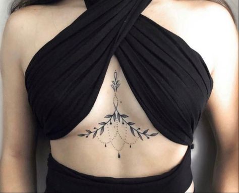 Women Sternum Tattoo, Chest Tattoo Girl, Underboob Tattoo Designs, Underboob Tattoo, Inspiration Tattoos, Chest Tattoos For Women, Chest Piece Tattoos, Stylist Tattoos, Sternum Tattoo