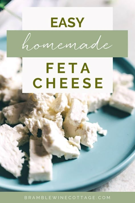 Homemade Feta Cheese, Homemade Feta, Home Made Cheese, Cheese Recipes Homemade, Cheese Making Recipes, Goat Milk Recipes, Cheese At Home, Diy Cheese, Making Cheese