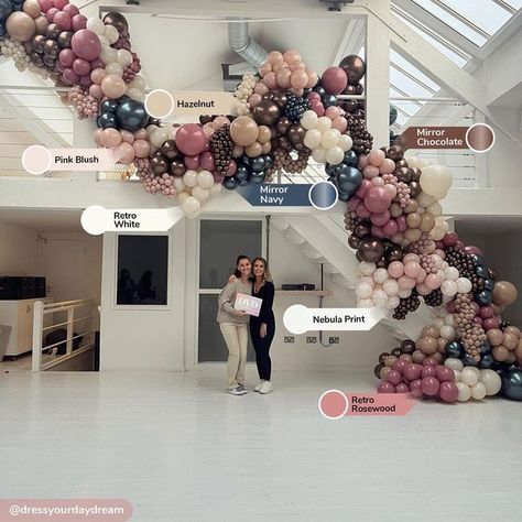 Tuftex Balloon Color Chart, Kalisan Balloons Colors, Kalisan Balloons, Balloon Color Schemes, Balloon Staircase, Arch With Balloons, Puja Decor, Balloon Colors, Balloon Business