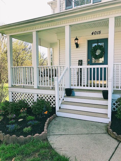 DIY Deck Gates — Overalls & Sawdust Deck Gates, Diy Dog Gate, Building A Gate, Diy Gate, Porch Gate, Deck Gate, Front Porch Railings, Porch Wood, Diy Front Porch