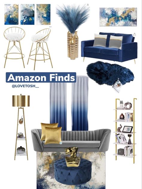 How to redesign your home easily with colors and art 2023 | Home Decor Ideas Blue Ideas For Living Room, Blue Gray Silver Gold Living Room, Gray And Blue Couch Living Room Ideas, Black Gold And Blue Home Decor, Navy Blue And Gray Living Room Decor Area Rugs, Gray Navy Gold Living Room, Grey And Blue Furniture Living Room, Gray And Blue Living Room Ideas Modern, Navy Blue Gold And Silver Living Room