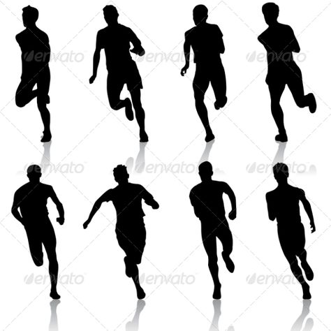 Set of #Running Silhouettes - People Characters #silhouettes #people #characters #isolated #illustration #vector #template #run Running Drawing, Running Body, Running Pose, Person Running, Character Turnaround, Shadow People, Shadow Drawing, Running Silhouette, Silhouette People