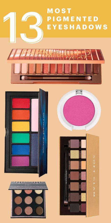 13 Brands With the Most Pigmented Eye Shadows On The Market:   These shadows have great overall formulas in terms of color payoff, blending, and wear, so you can be sure to get the best product for your money. Best Drugstore Eyeshadow, Drugstore Eyeshadow Palette, Drugstore Eyeshadow, Purple Eyeliner, Eyeshadow Brands, Best Eyeshadow Palette, New Eyeshadow Palettes, Makeup Eyeshadow Palette, Best Eyeshadow