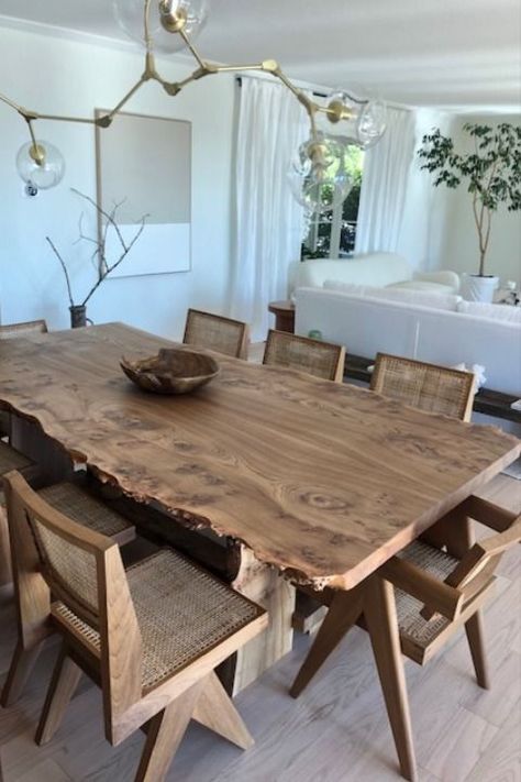 In-situ - Phantom Hands' Armless Dining Chairs and Office Chair V Leg completing a dining set in one of our customers' homes. #PhantomHands #InteriorDesign #InteriorIdeas #MinimalInteriors #IndianModernism #Chairs #Furniture #Craft #HandmadeFurniture #Design #ProjectChandigarh #PierreJeanneret Rustic Dining Table Chairs, Dining Chairs Rustic, Dining Table With Different Chairs, Cane Dining Table, Cane Dining Set, Dining Table Legs Ideas, Wooden Chairs, Wooden Furniture Design, Chairs For Dining Table