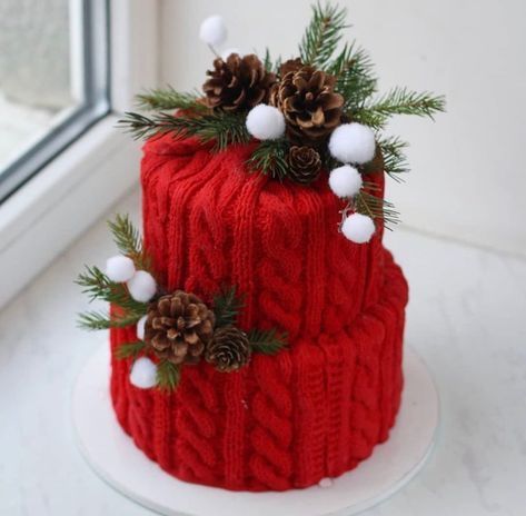 Christmas Cake Ideas, Easy Christmas Cake Recipe, Christmas Themed Cake, Mini Torte, Christmas Cake Designs, Christmas Cake Decorations, Xmas Cake, Winter Cake, Christmas Cake Recipes