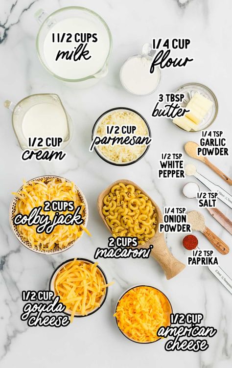 Chick Fil A Mac And Cheese Recipe raw ingredients that are labeled Chic Fil A Mac And Cheese Recipe Instapot, Chic Fil A Mac And Cheese, Mac And Cheese Chick Fil A, Copycat Recipes Chick Fil A, Chic Fil Mac And Cheese, Macaroni Noodle Recipes Easy, Chik Fil A Mac And Cheese Recipe, Food For Lunch At Home, Chickfila Mac And Cheese Recipe