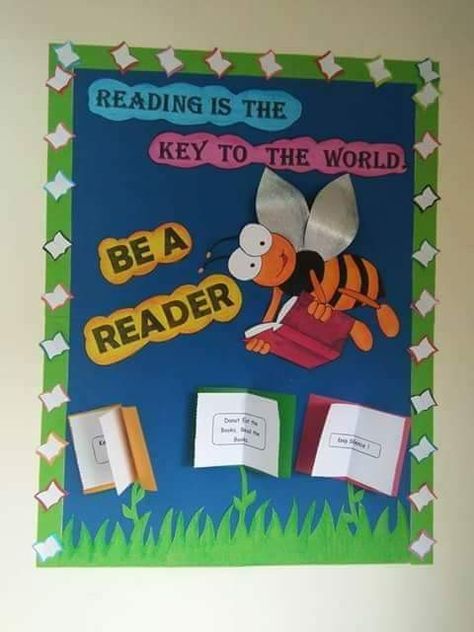 Art Corner Ideas Classroom, Library Chart Ideas, Class Door Decoration Ideas For Nursery, Class Register Decoration Ideas, Class Door Decorations, Kindergarten Art Crafts, Soft Board Decoration, Welcome Bulletin Boards, School Library Decor